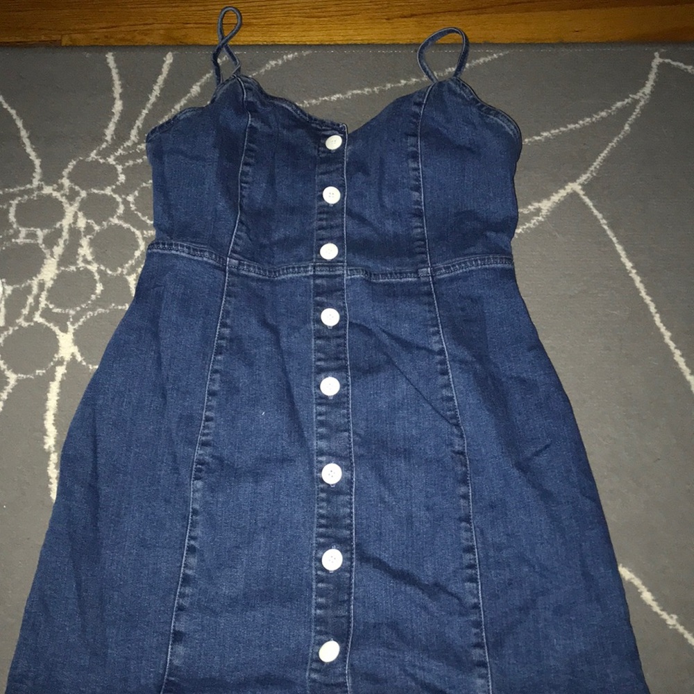 Zara button front denim dress - Picture 1 of 3